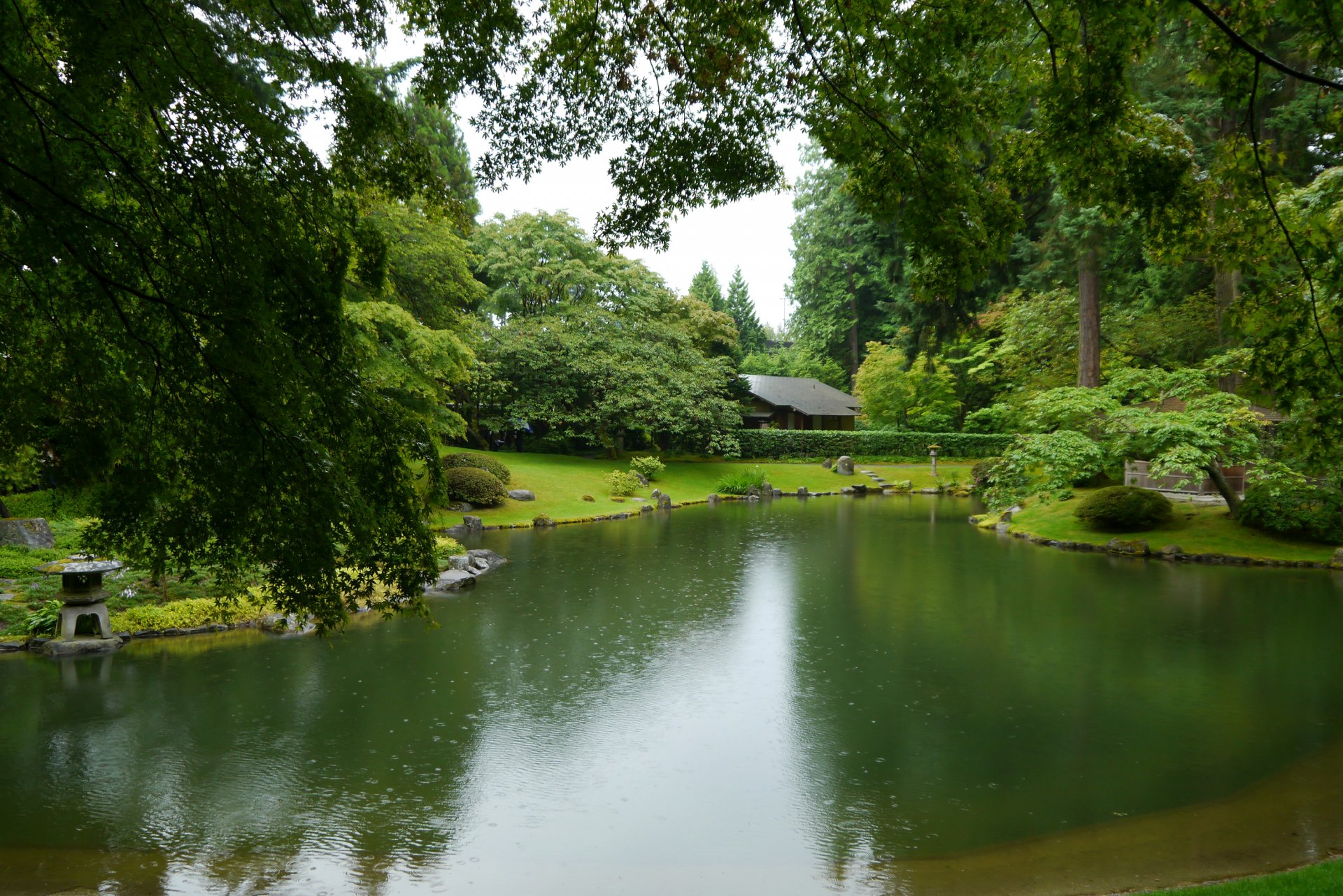 nitobe garden vancouver canada supplies pond stones grass bush tree green