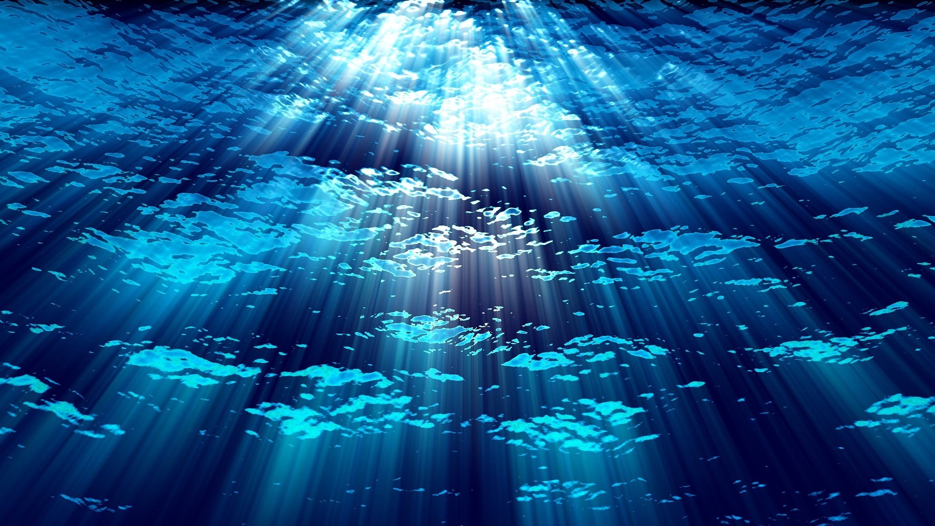 water depth light rays blue background