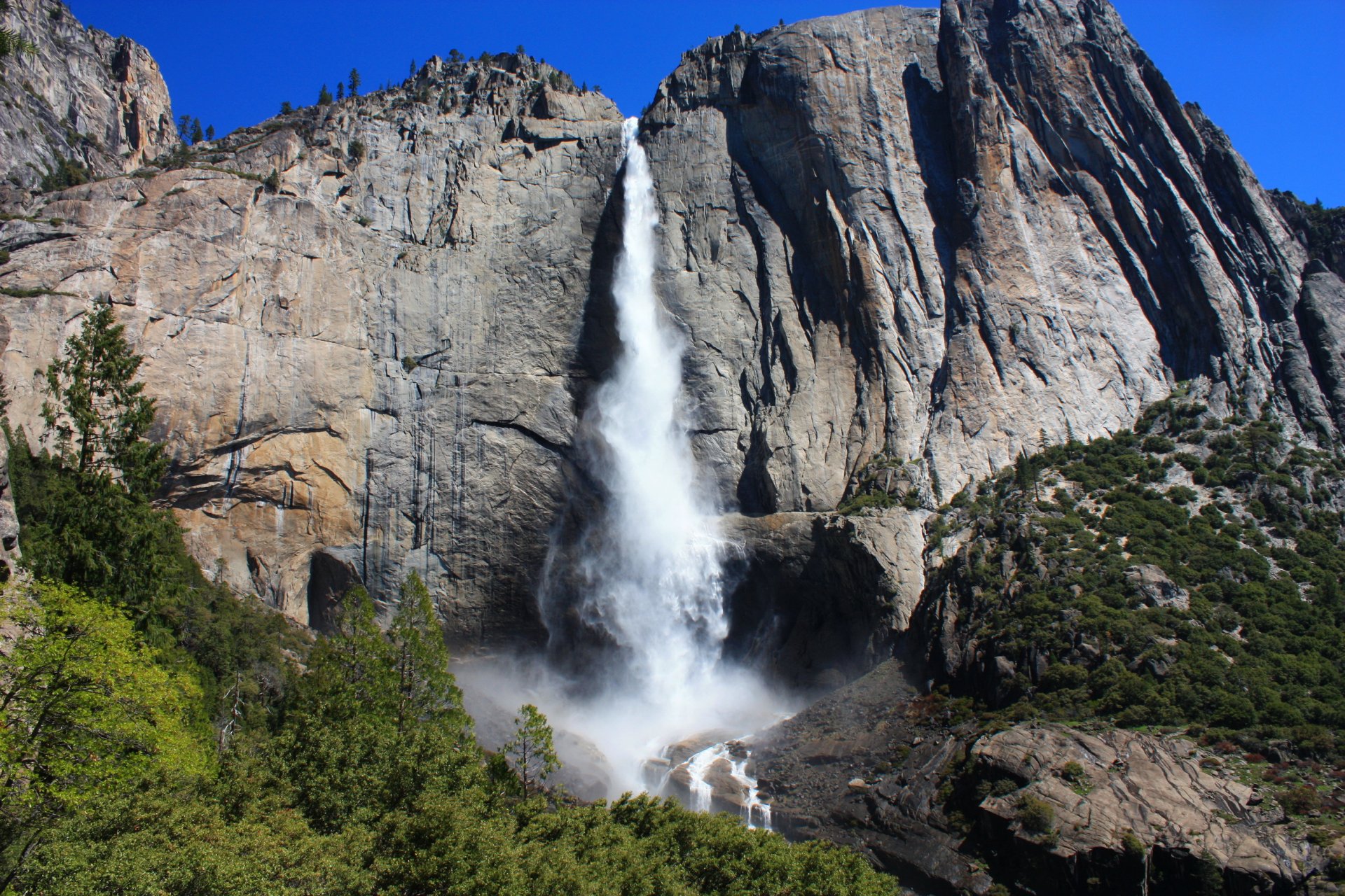 estados unidos parque nacional de yosemite california montañas rocas rocas cascada