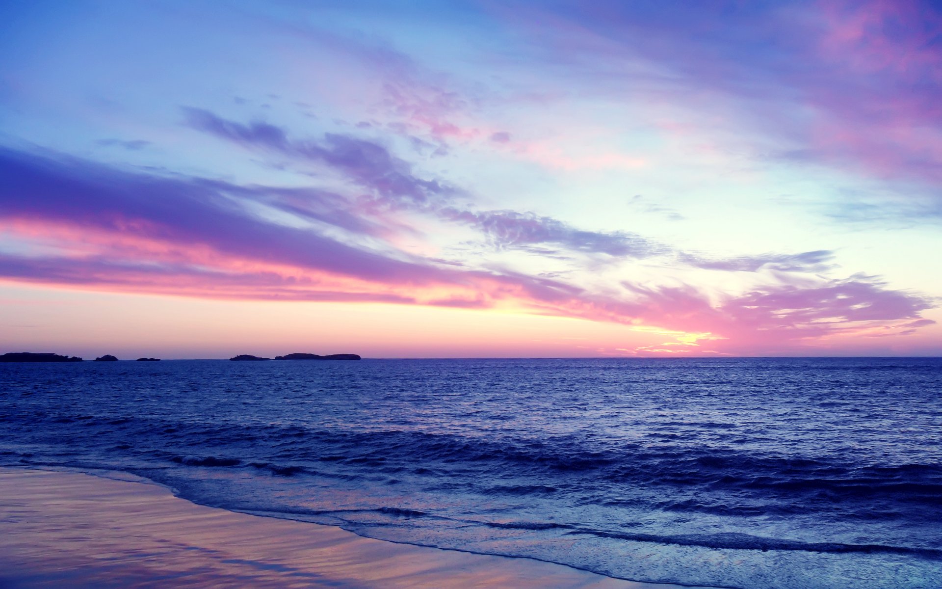 mare tramonto cielo nuvole riva