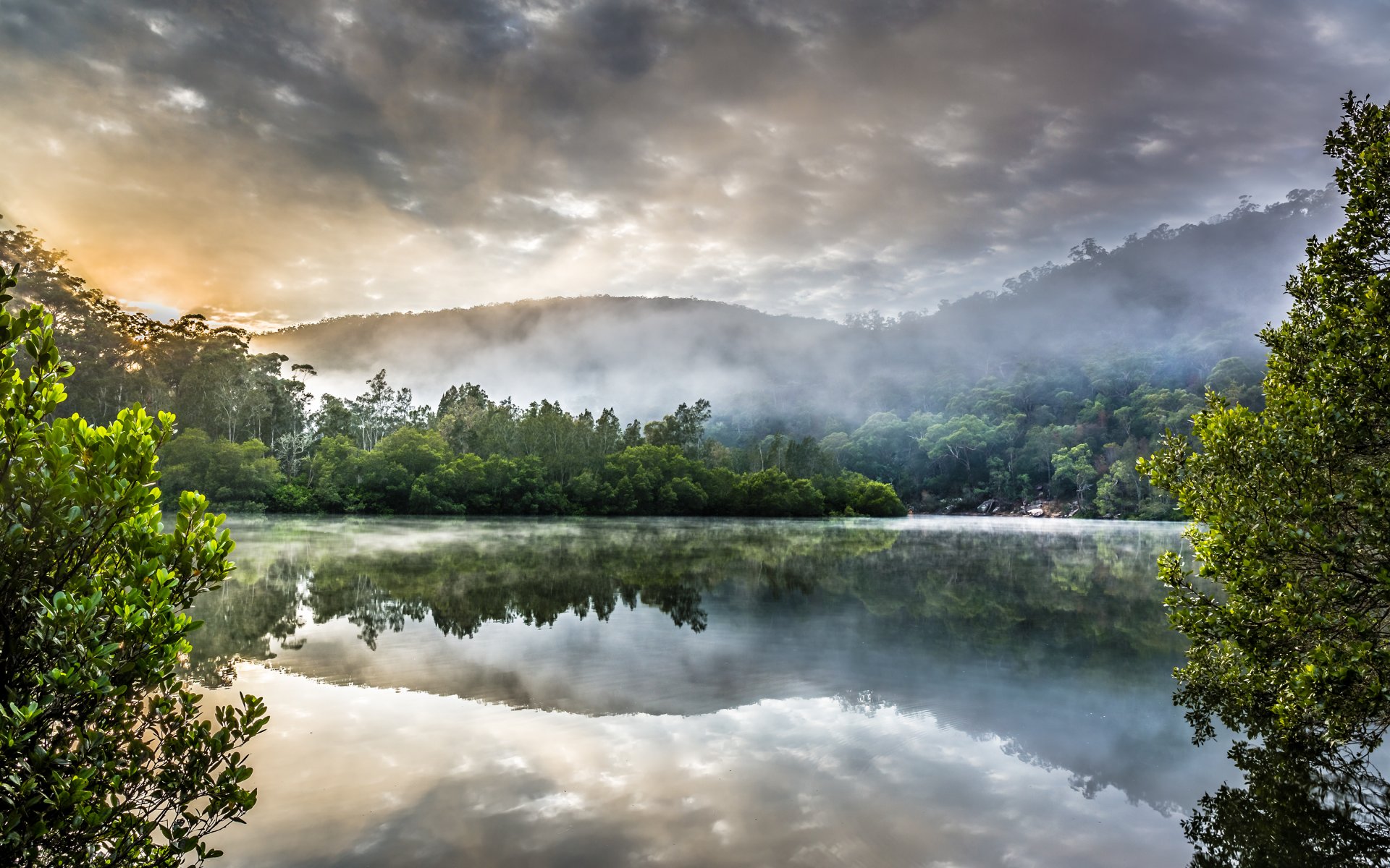 berowra creek sydney australie forêt lac nuages nature