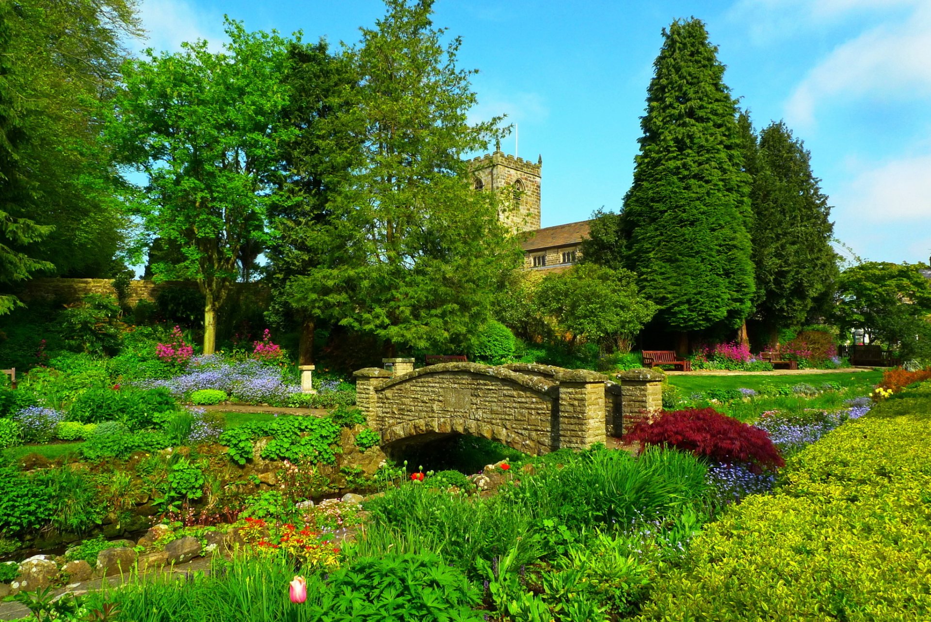 été jardin fleurs pont château