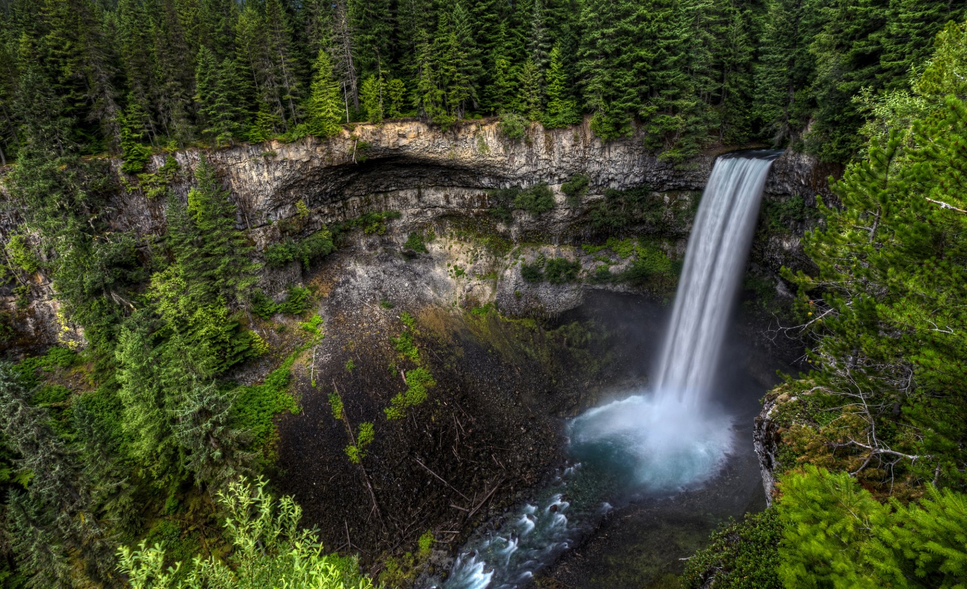 brandywine falls canadá cascada roca bosque árboles corriente