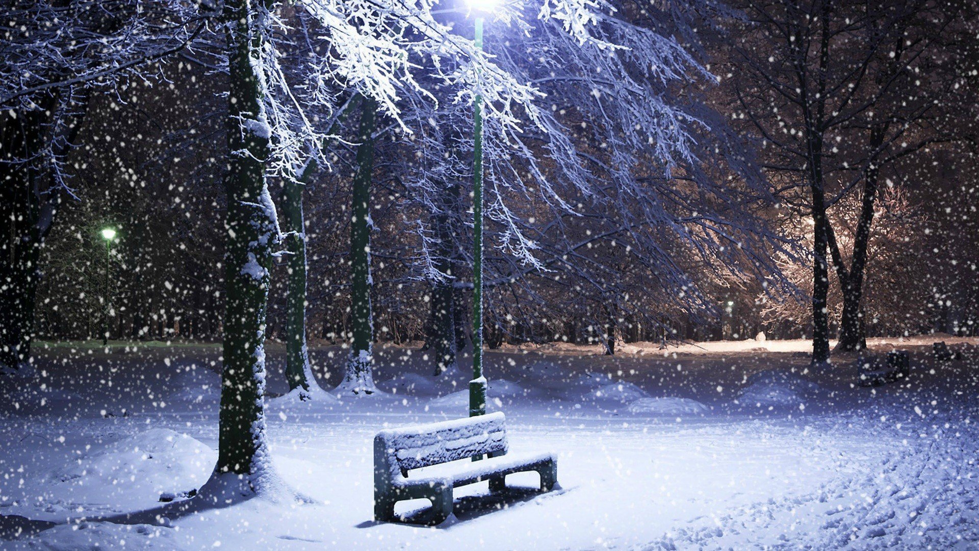 nature winter is the snow bench drift