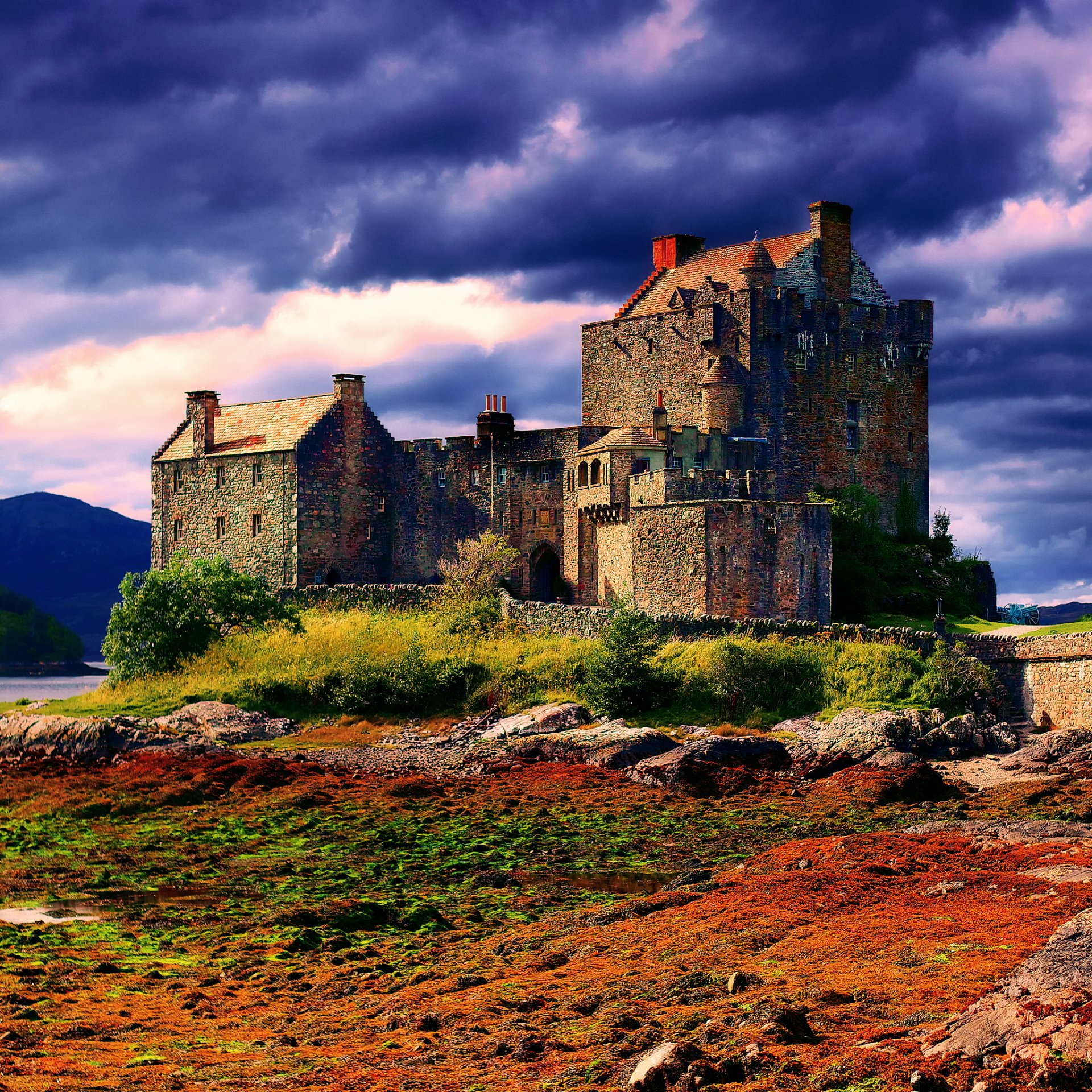 écosse château eileen donan automne septembre nuages nuages ciel