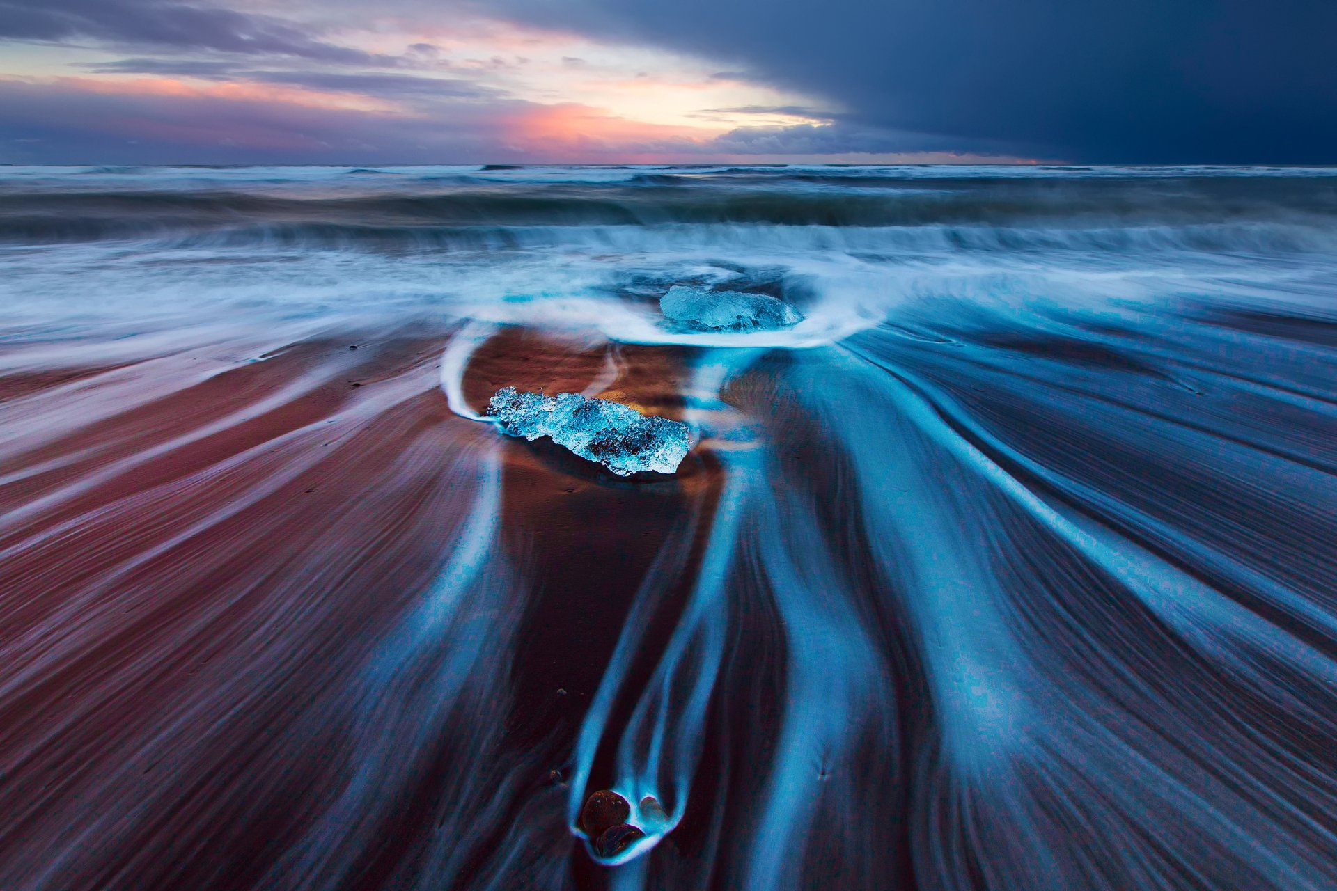 nature islande mer plage exposition vagues ciel nuages