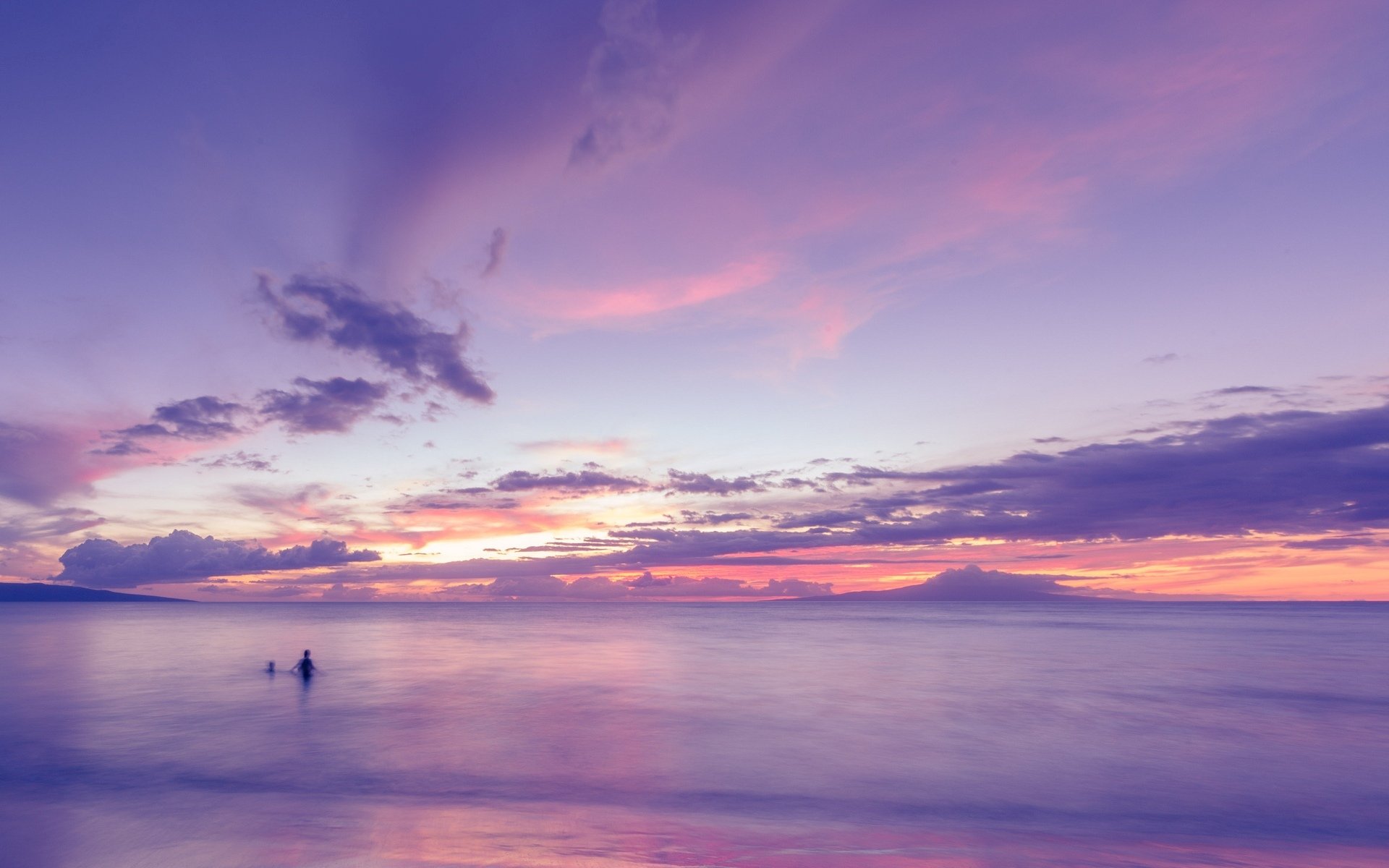 natur meer wasser himmel wolken lila mann hintergrund tapete widescreen vollbild widescreen