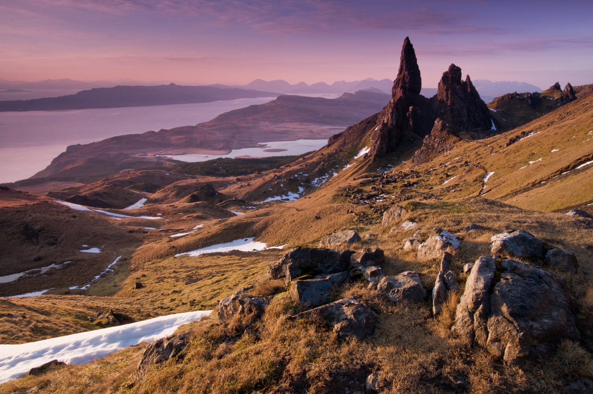 szkocja góry skały woda natura europa skye skały skały wiosna