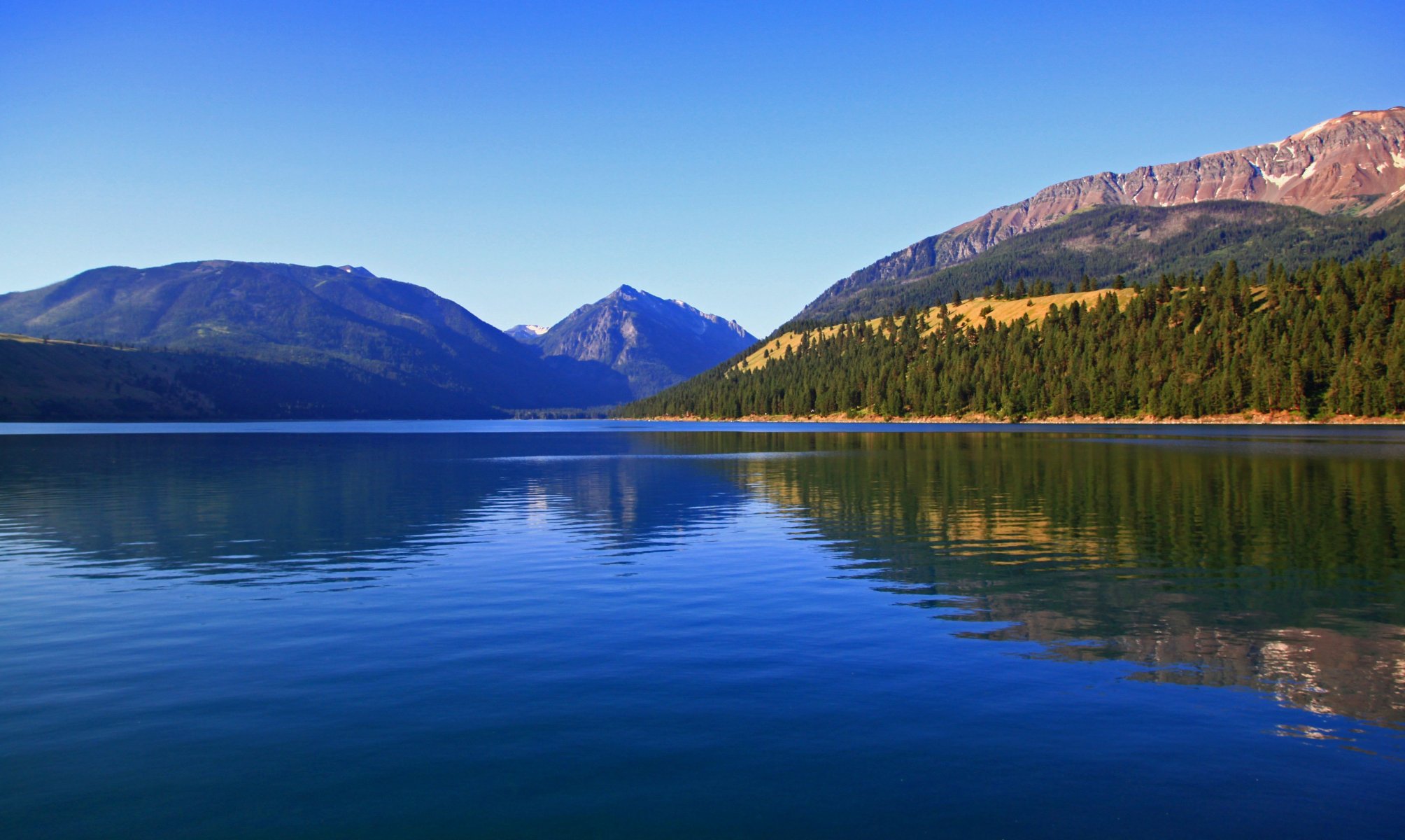 mountain lake forest nature wallowa lake and wallowa mountains oregon