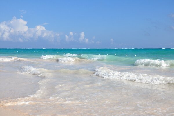 The ocean coast at the resorts of the Dominican Republic