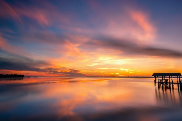 Evening sky near the sea