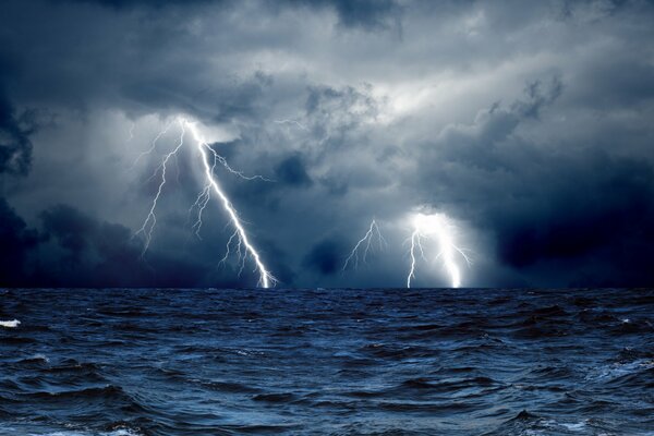 Thunderstorm on the high seas