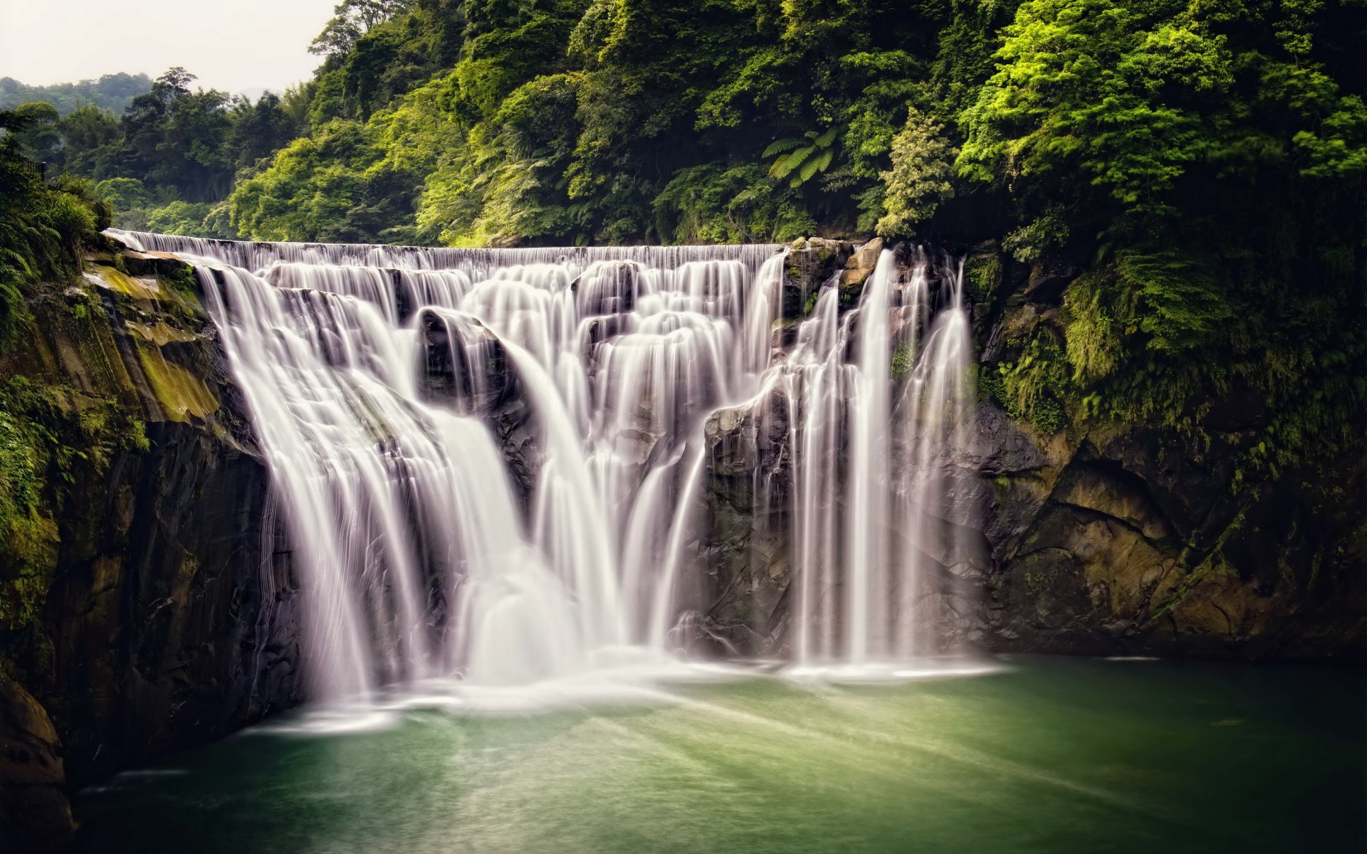 cascata natura cascata di shifeng taiwan foresta giungla