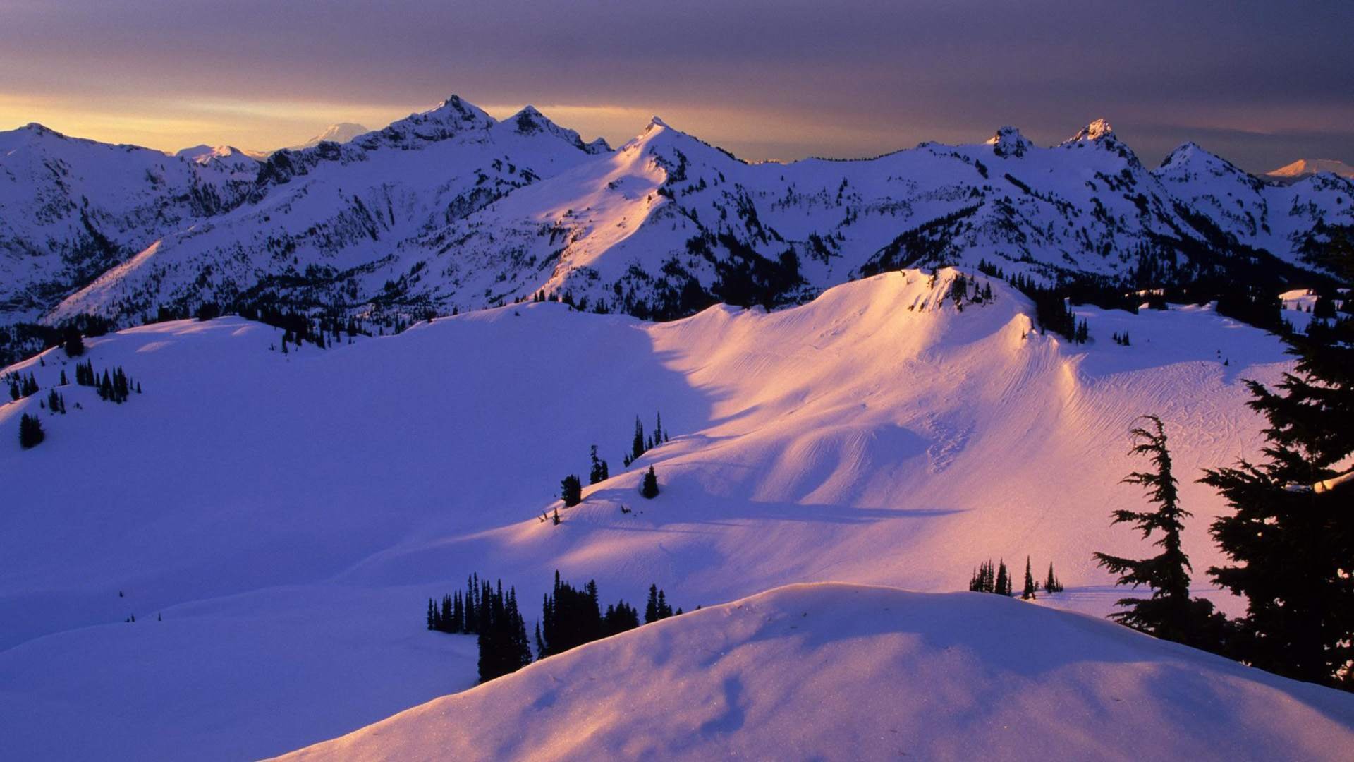 montagnes sommets neige nature hiver montagne coucher de soleil