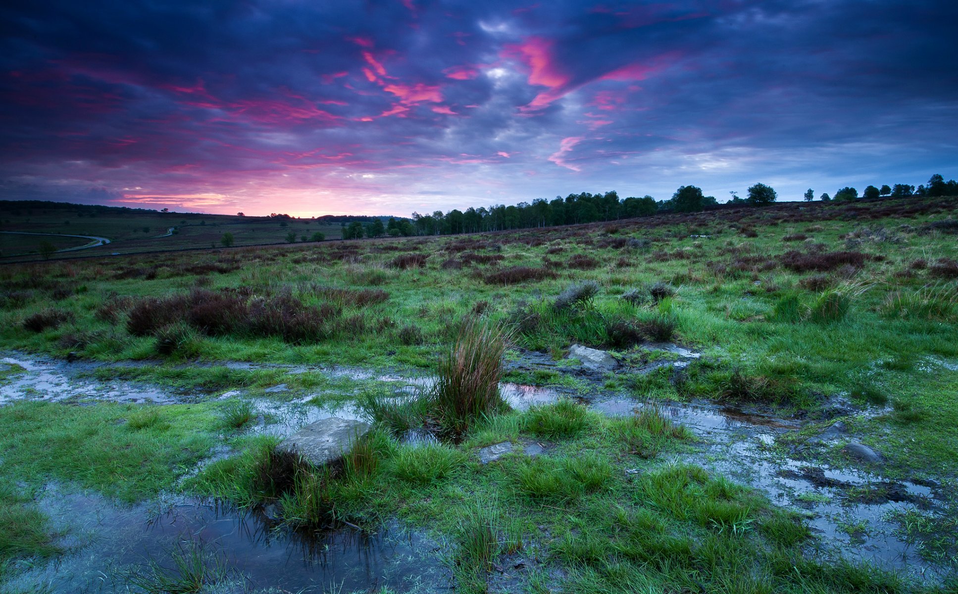 großbritannien england derbyshire county nationalpark natur abend sonnenuntergang himmel wolken