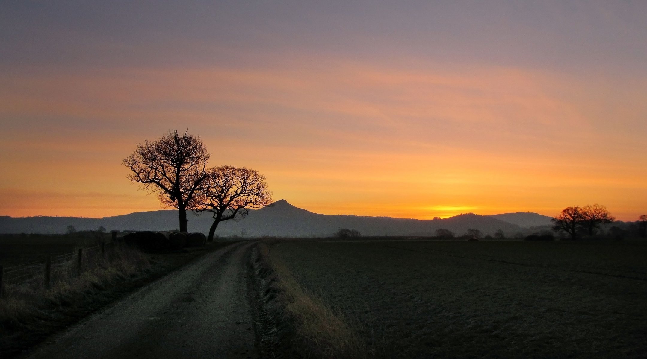 natur baum bäume vegetation grün fußweg himmel berge abend hintergrund tapete widescreen vollbild widescreen widescreen