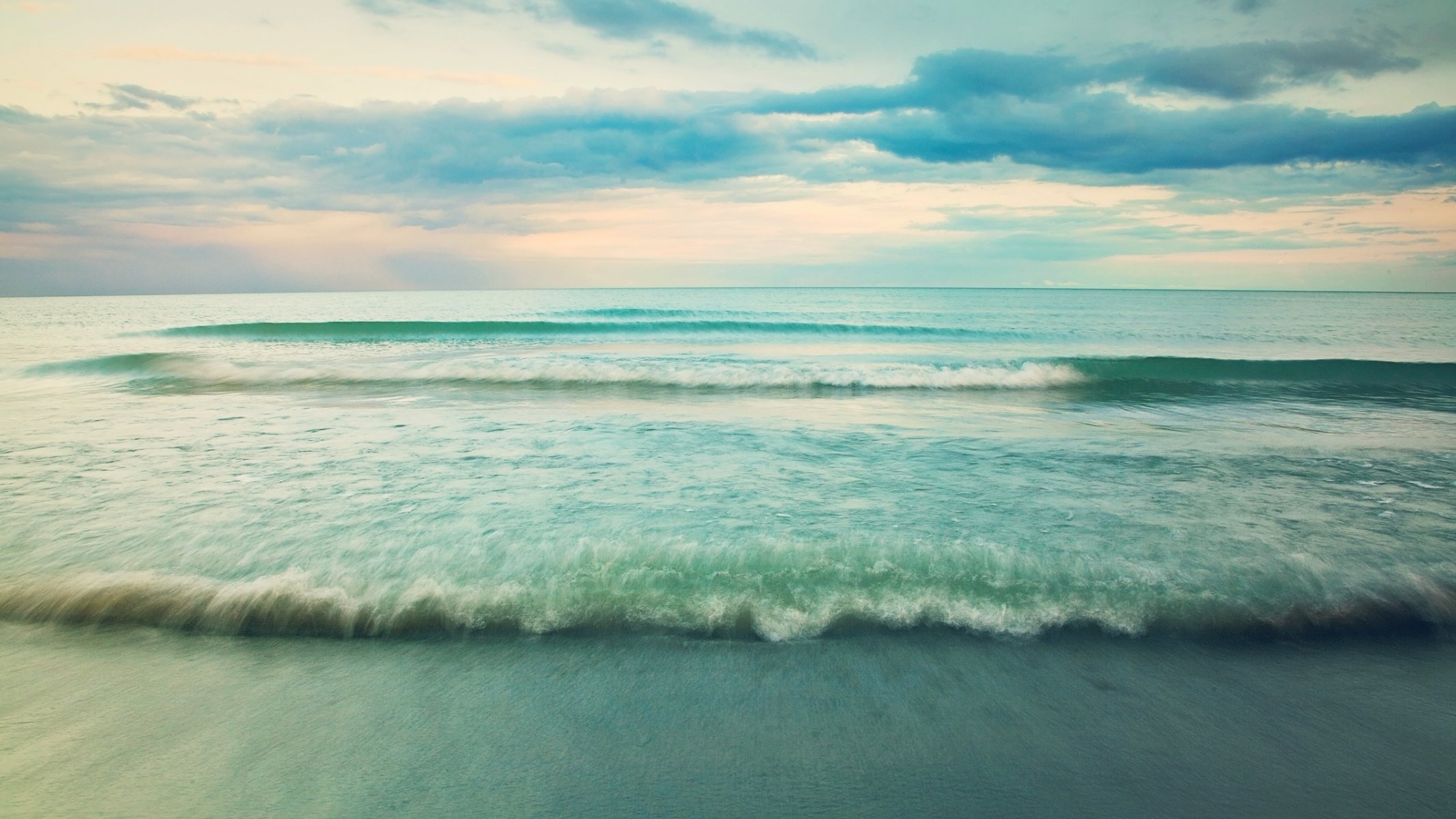 natura paesaggio mare acqua onda onde cielo nuvole blu sfondo carta da parati widescreen schermo intero widescreen widescreen