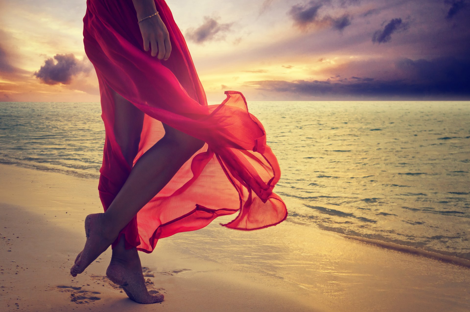 ragazze natura paesaggio estate mare tramonto spiaggia sabbia