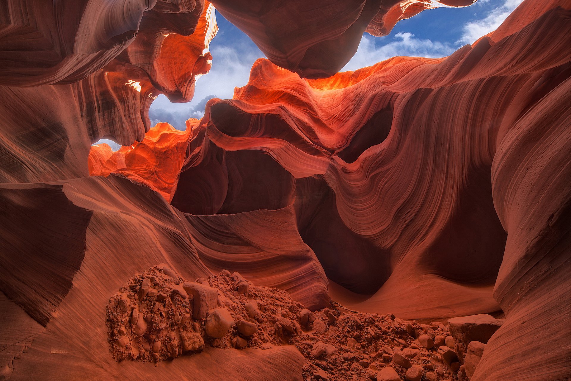 estados unidos arizona naturaleza cañón cañón del antílope rocas piedras cielo janusz leszczynski foto