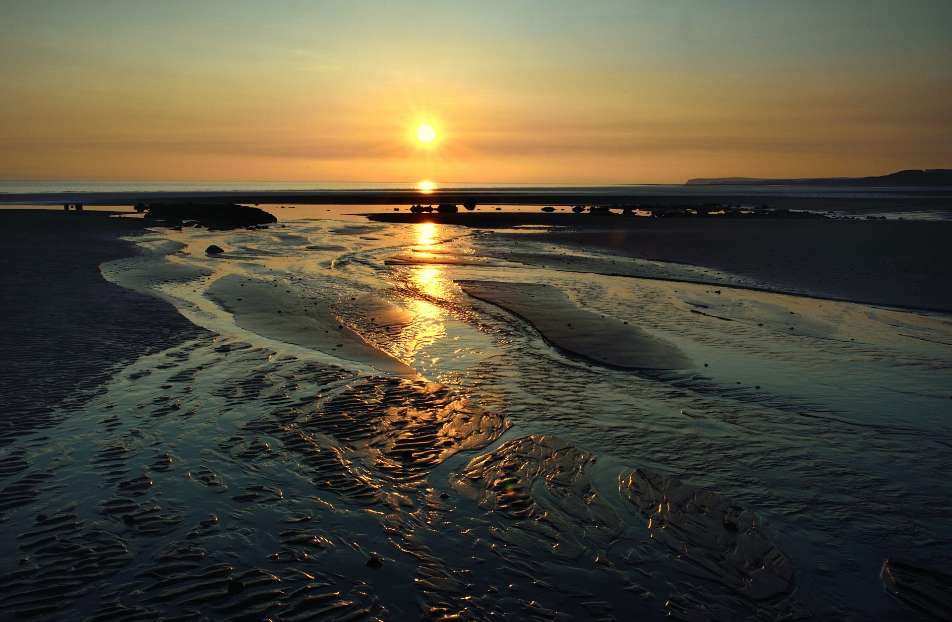 natura paesaggio mare acqua tramonto sole riflessione cielo sfondo carta da parati widescreen schermo intero widescreen widescreen