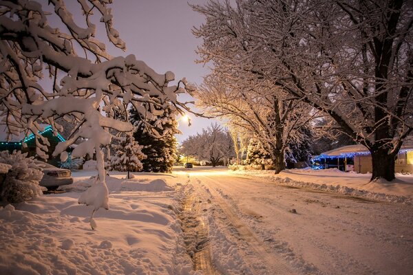 Snowy night before Christmas