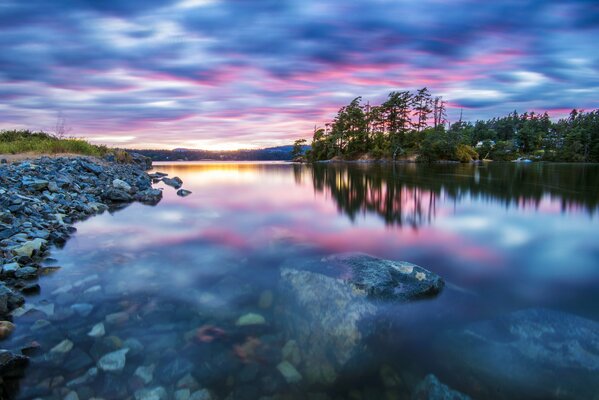 Tramonto sul lago