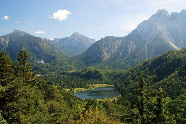 Lake in the Alpine mountains