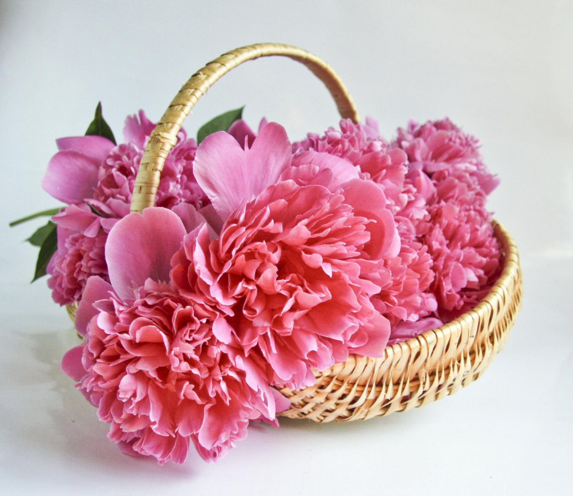 fiori peonie cesto bouquet