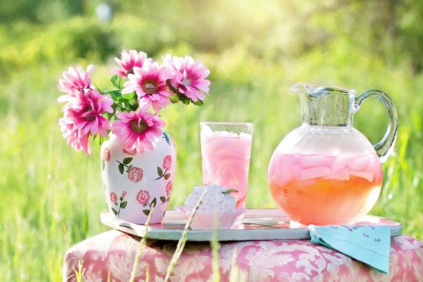 A glass of a cool drink on a hot day is grace