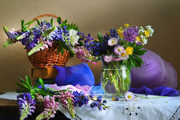 Gemälde von Stillleben Wildblumen