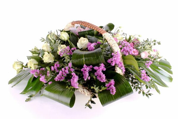 A bright basket of delicate flowers