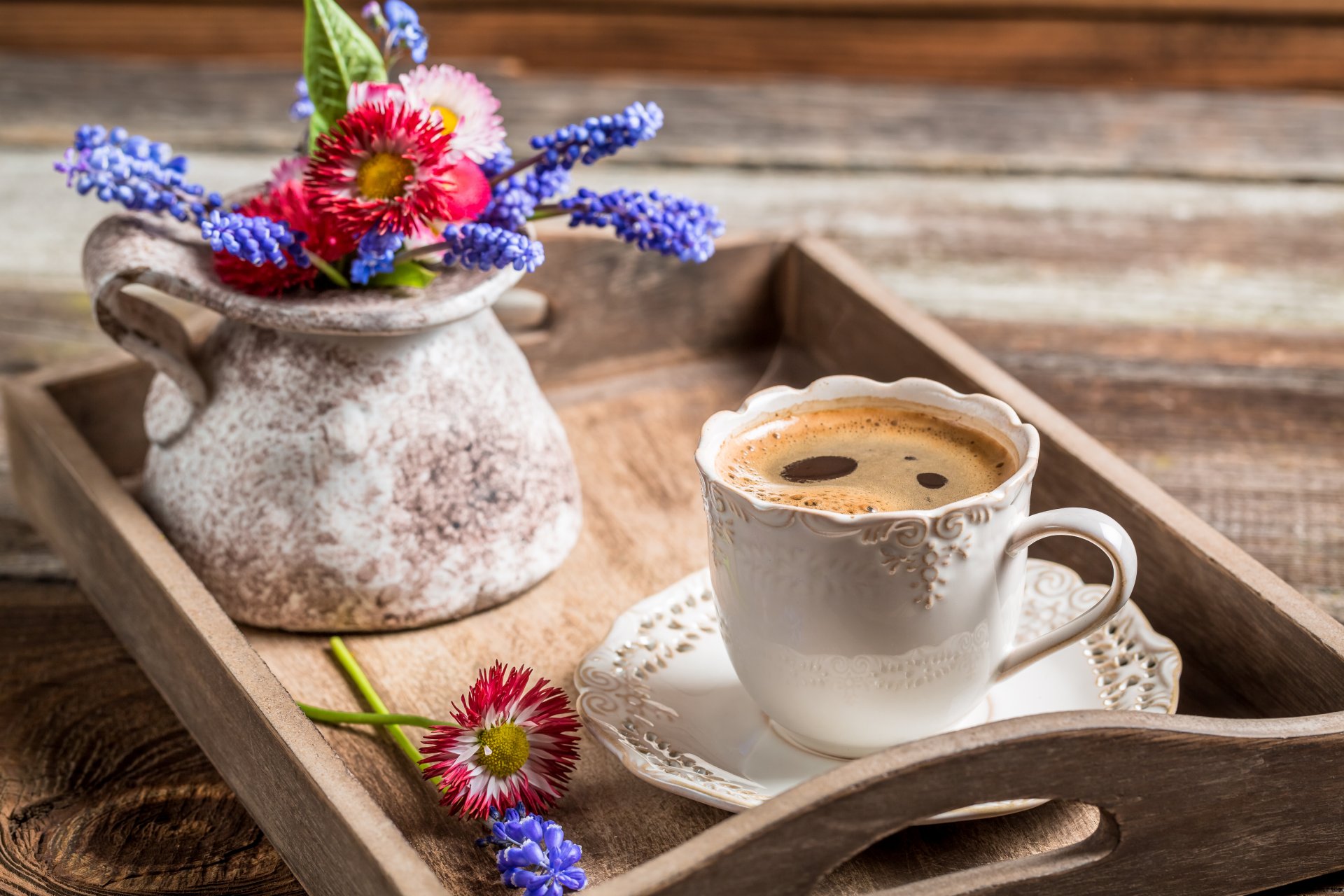 flores café taza