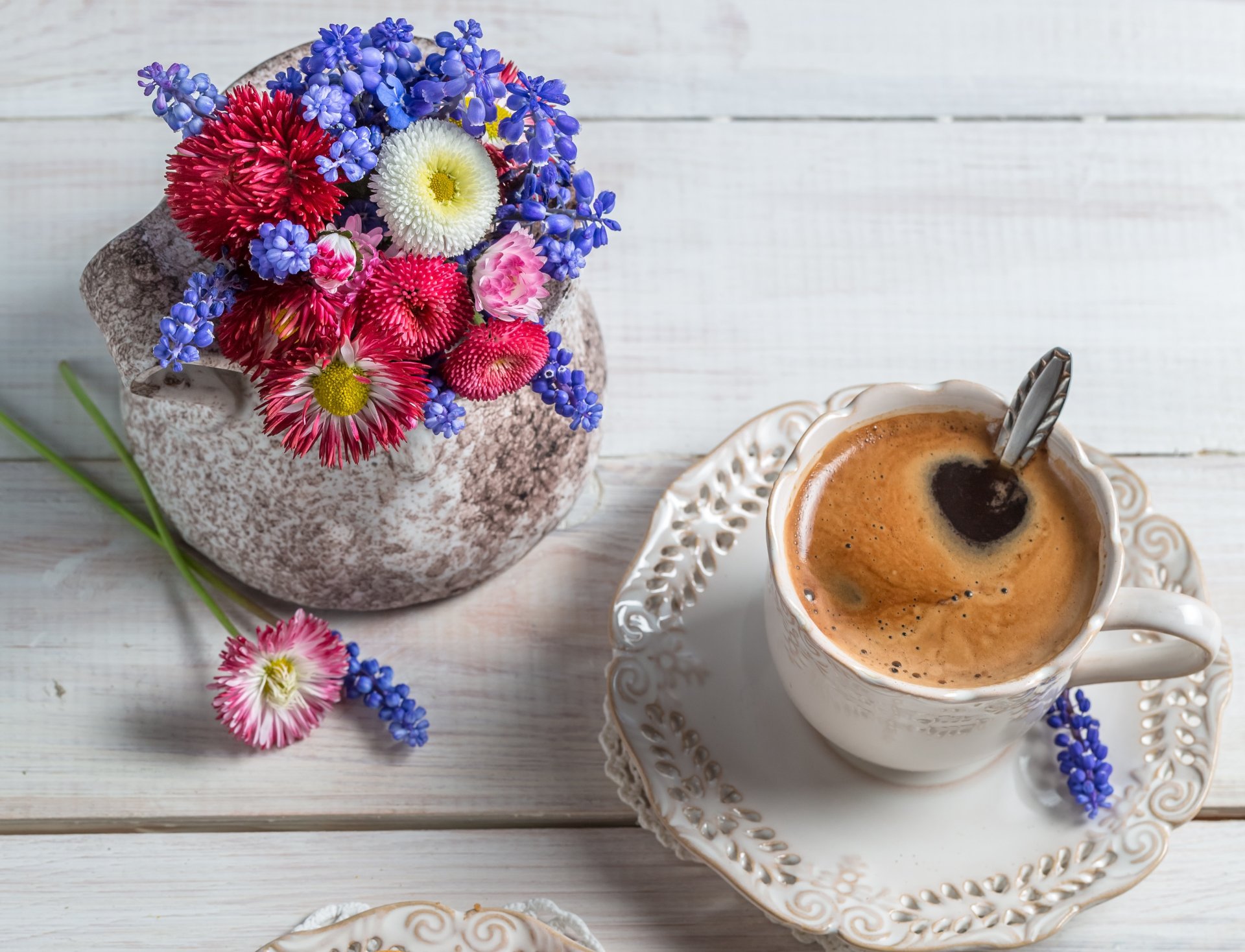 fiori caffè tazza