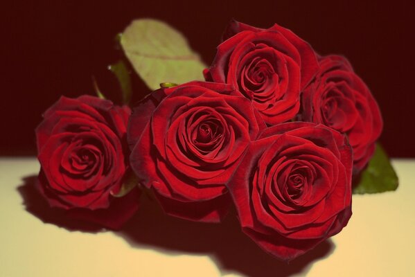 Ramo de rosas rojas como regalo