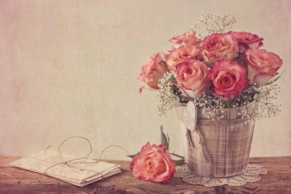 Bouquet of flowers in vintage style