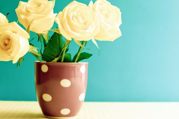 Vintage still life with a bouquet of roses