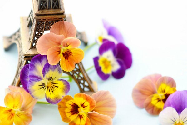 Erinnerung an Paris: Blumen und Souvenirs