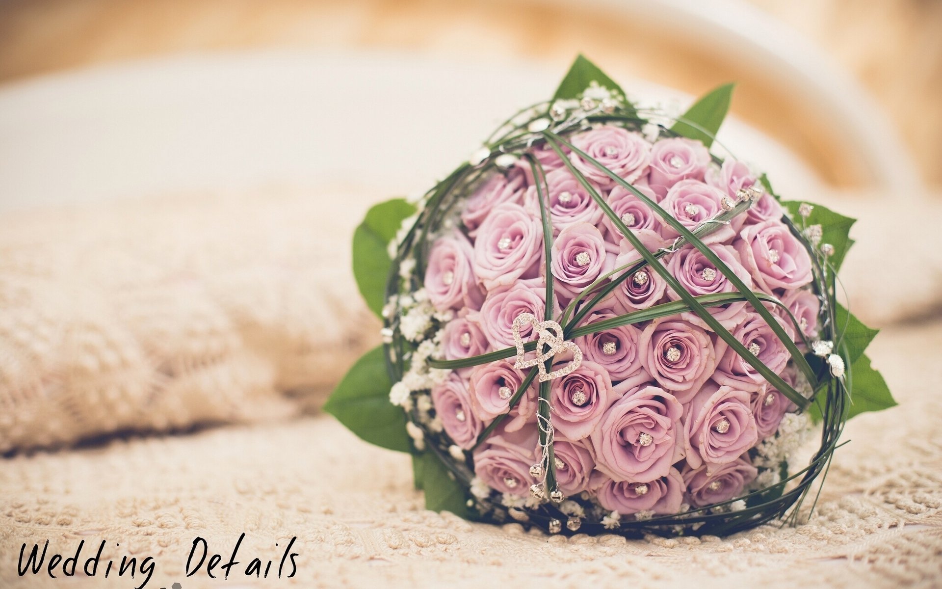 bridal bouquet roses buds decoration heart