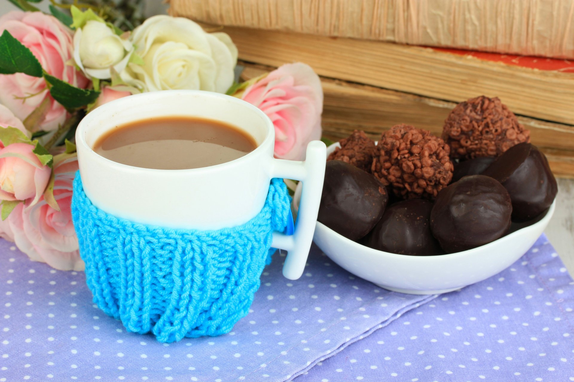 getränk kaffee tee tasse liebe herz rosen blumen schokolade