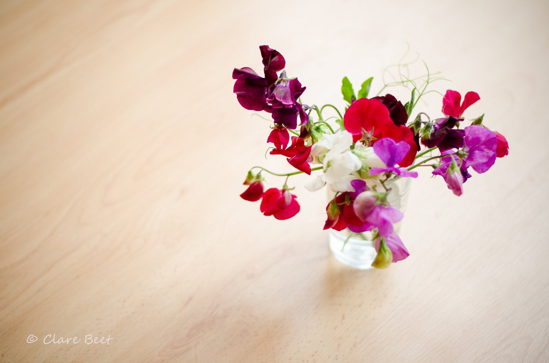 clare beet vase flower bouquet peas sweet