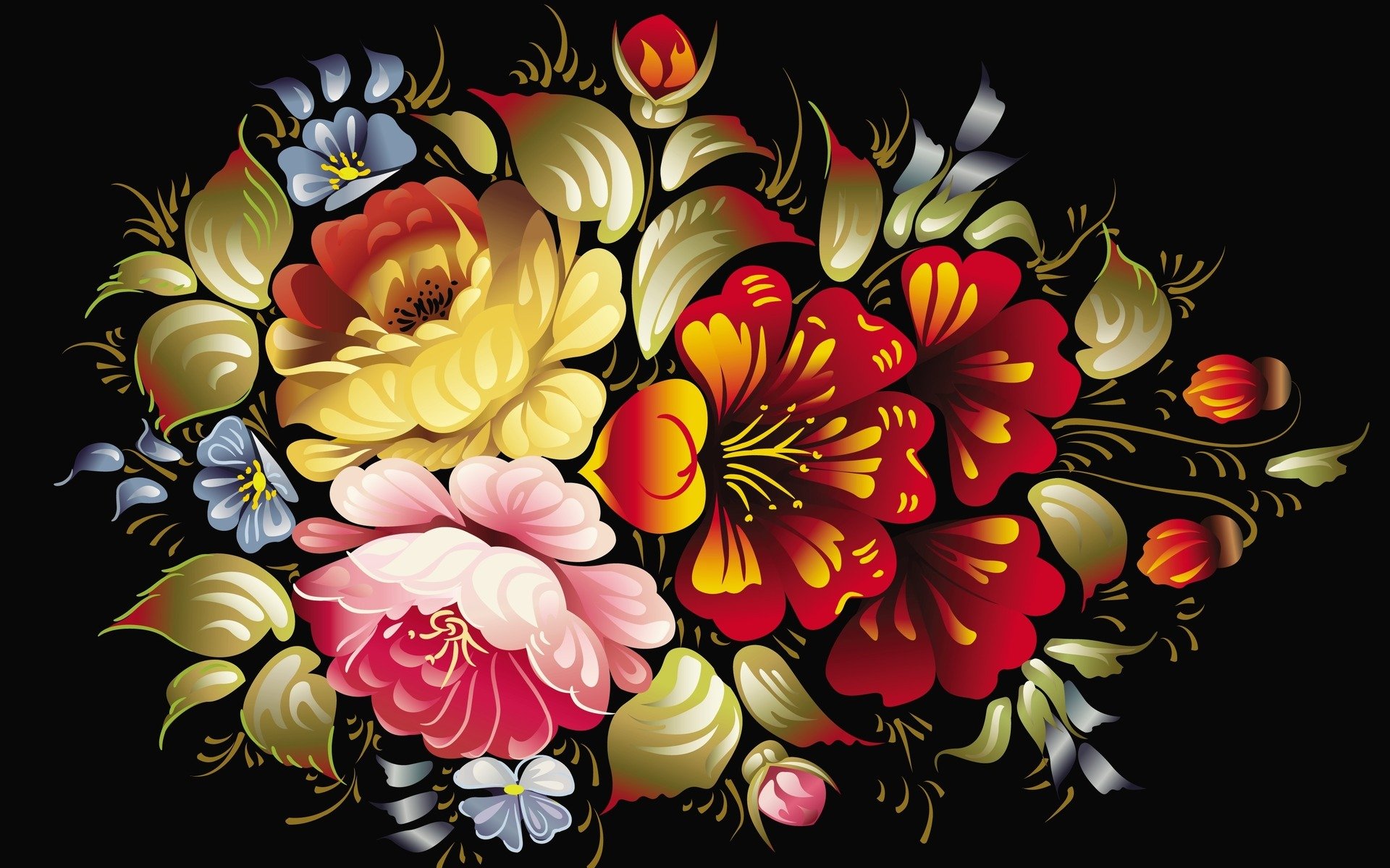 textures flower pattern dark background