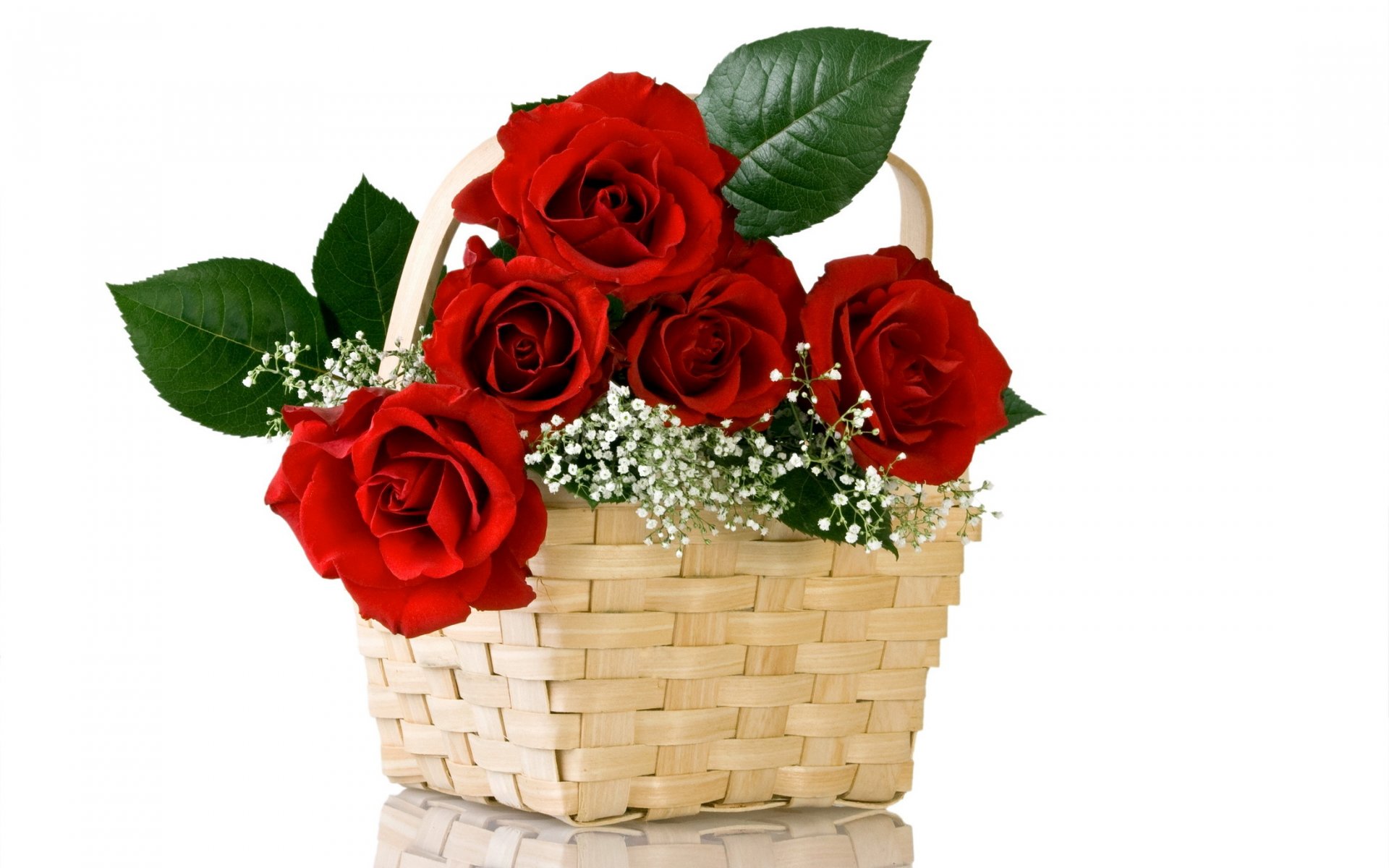 roses red flowers flower bouquet nature basket basket