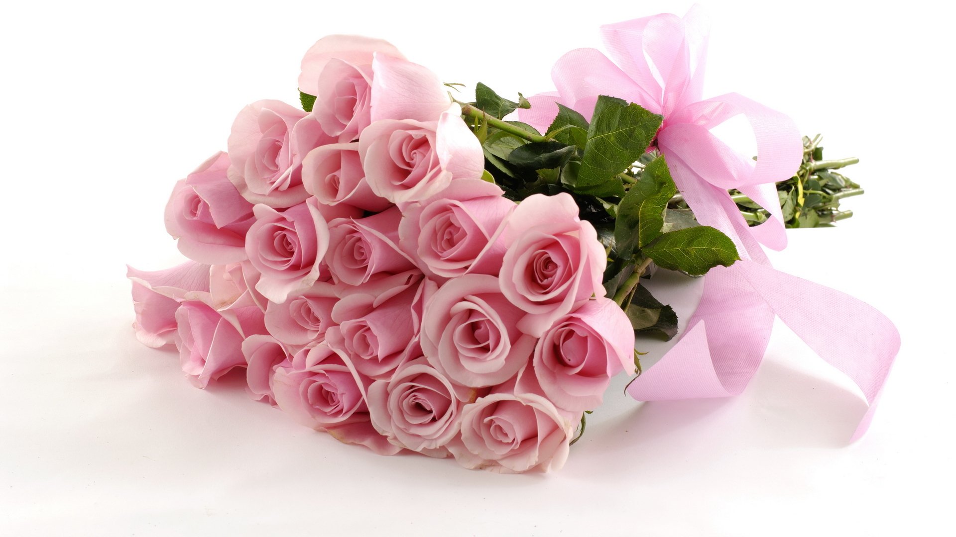 fleurs roses ruban