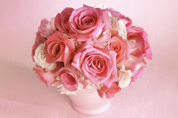 Gift delicate pink bouquet