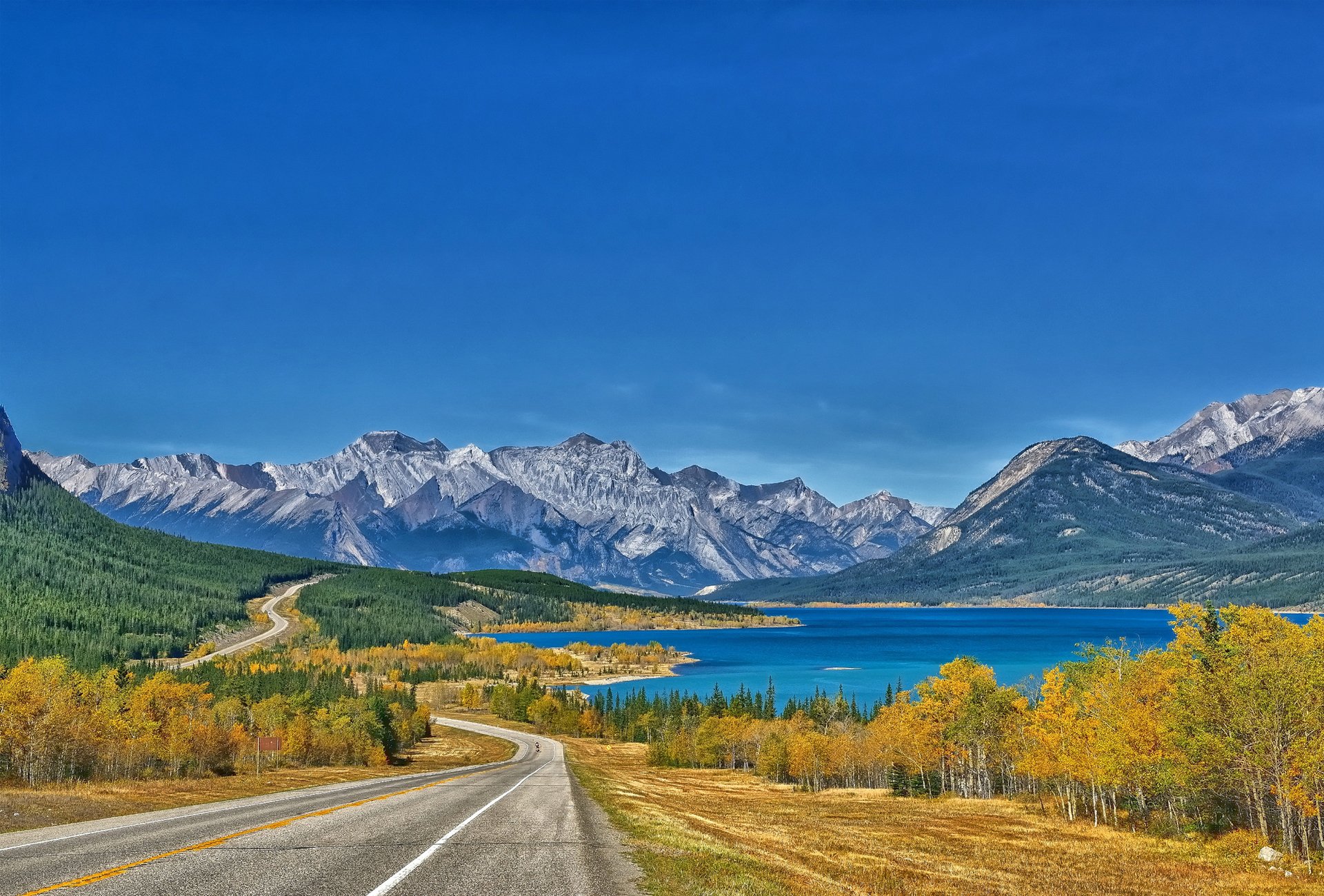 abraham lac route montagnes paysage