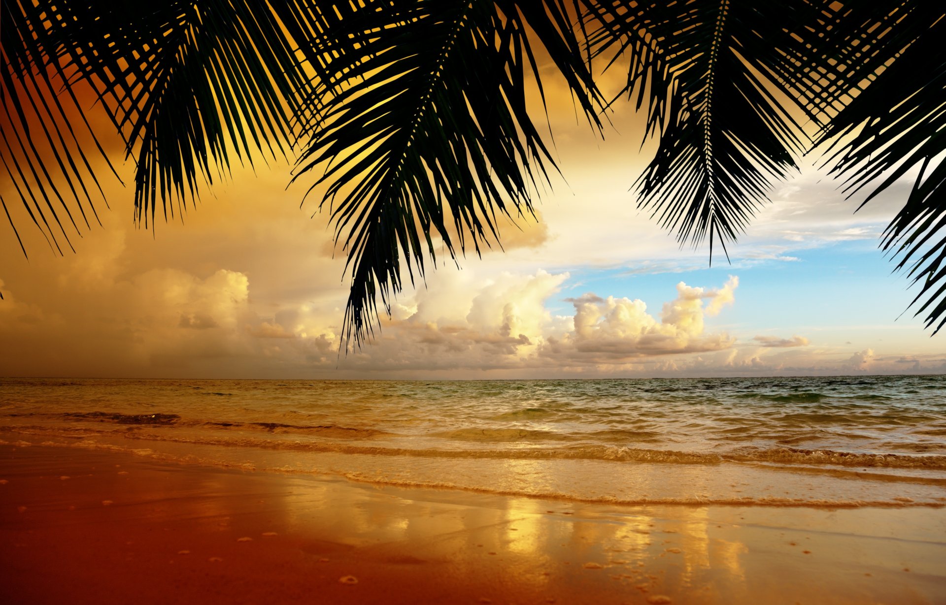 nature landscape sky clouds sunset sand beach