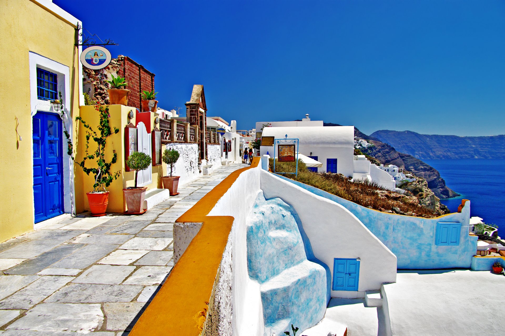 nature landscape sea house greece santorini