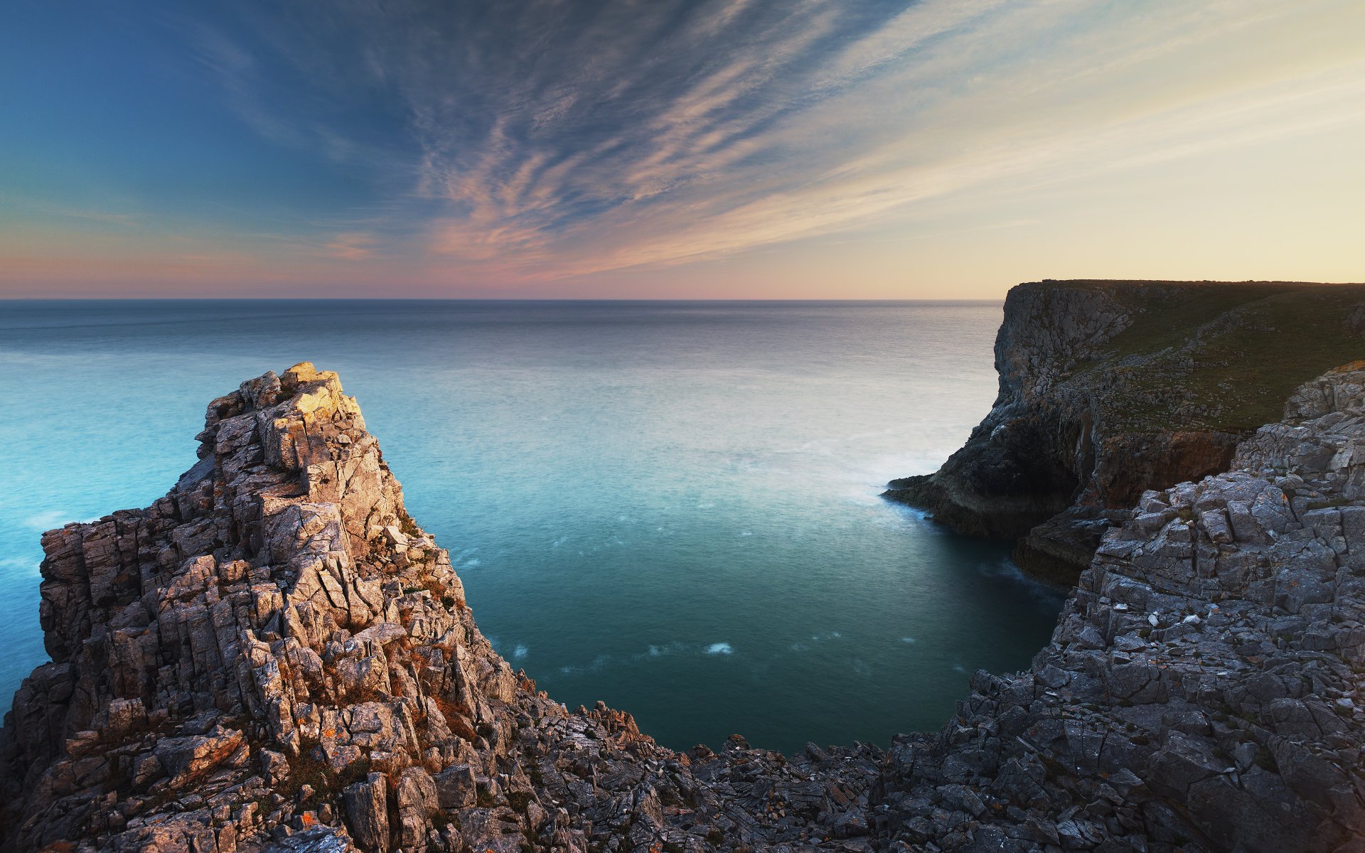 pembroke south wales ocean rock