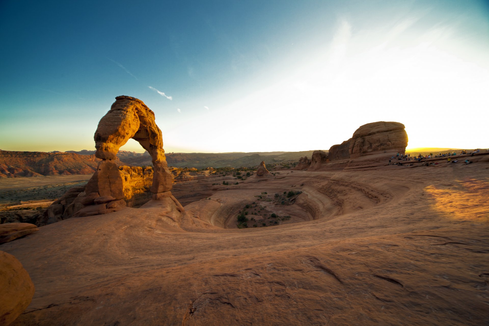 zarte arch utah sonnenuntergang arch national park usa canyon rock