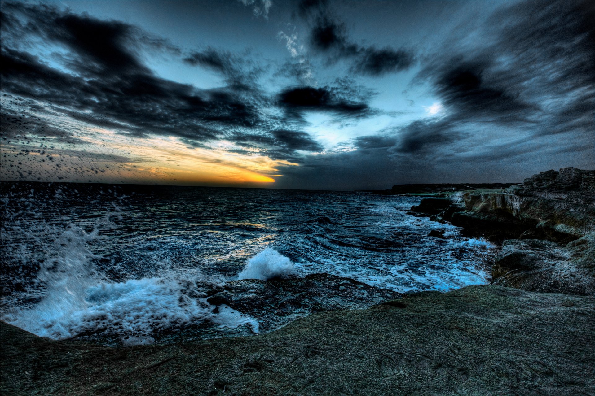 nature paysage mer nuages coucher de soleil ciel